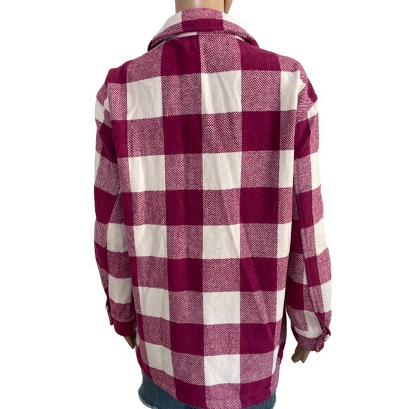Member's Mark Plaid Pink White Shacket Size Small - Picture 3 of 3